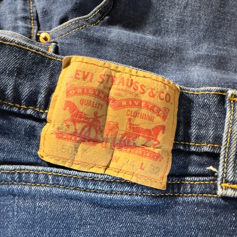 Levi's 514 Straight Fit Jeans Mens 34x32 Blue Denim Baggy Casual Streetwear